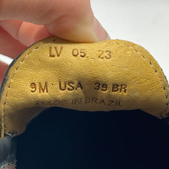 Sandro Moscoloni Woman's Black Leather Block Heel Penny Loafers Size 9M - Picture 9 of 11